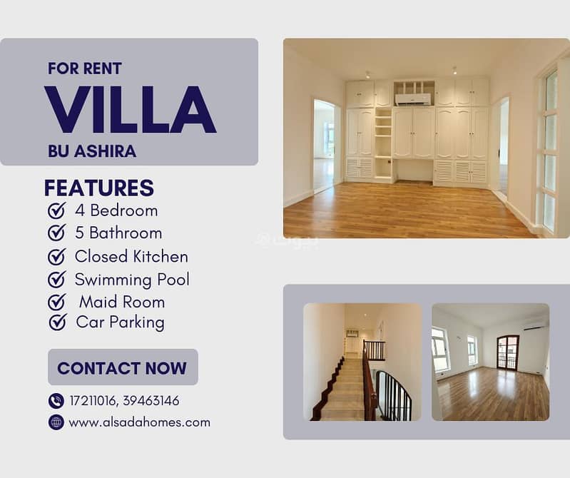 4 Bedrooms Villa For Rent in Bu Ashira, Capital Governorate