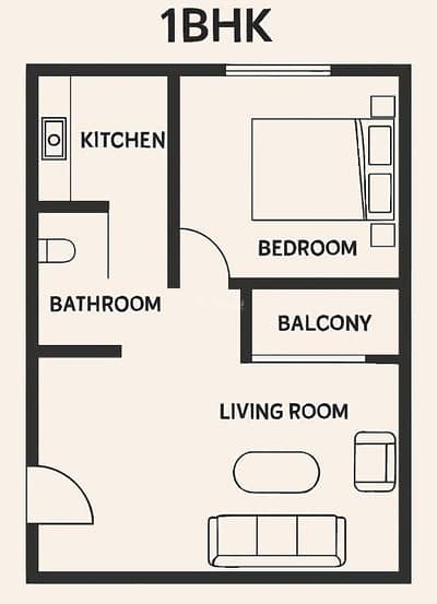 شقة 1 غرفة نوم للايجار في سند، محافظة العاصمة - شقة مكونة من غرفة نوم واحدة للإيجار في سند، محافظة العاصمة